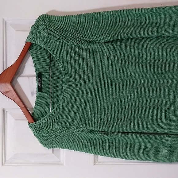 Lauren Ralph Lauren woman's green knitted pullover boat neck sweater siz… - Picture 3 of 15